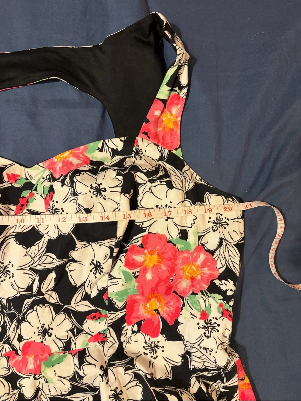 torrid Black Floral Halter Fit & Flare Dress with Pink Accents - Picture 2 of 3